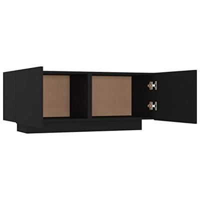 Nachtkastje 100x35x40 cm bewerkt hout zwart