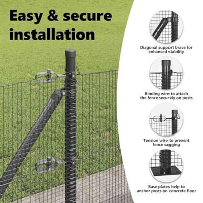 VidaXL Afrasteringspaal grijs 10 x 0,5 m (12 x 12 mm mesh) staal