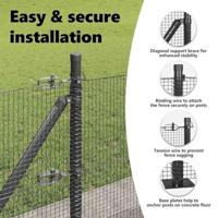 VidaXL Afrasteringspaal grijs 10 x 0,5 m (12 x 12 mm mesh) staal - thumbnail