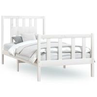 Bedframe massief hout wit 120x190 cm - thumbnail