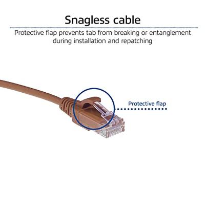 ACT Bruine 1 meter LSZH U/UTP CAT6 datacenter slimline patchkabel snagless met RJ45 connectoren
