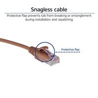 ACT Bruine 1 meter LSZH U/UTP CAT6 datacenter slimline patchkabel snagless met RJ45 connectoren - thumbnail