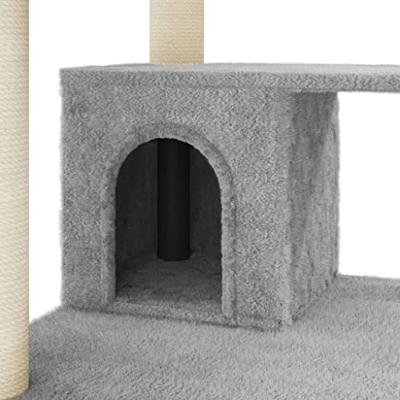 VidaXL Kattenkrabpaal met sisal krabpalen 183 cm lichtgrijs