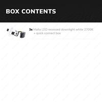 Set van 3 Malta LED inbouwspots - 5 Watt 400 lumen - 2700K warm wit - Dimbaar - Rond - Kantelbaar - IP44 waterdicht - Wit - Incl. Quick Connector box - thumbnail