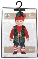 Kerst Elfje Baby Jongen Fluweel - thumbnail