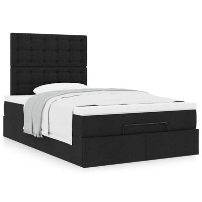 Ottoman bed met matras 90x190cm stof zwart