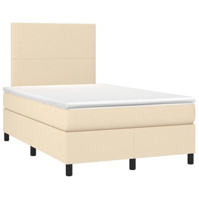 Boxspring met matras stof crèmekleurig 140x200 cm