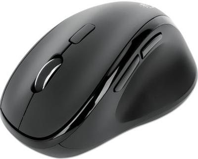 Manhattan 190237 Ergonomische muis Draadloos Optisch Zwart 3 Toetsen 800 dpi, 1200 dpi, 1600 dpi Ergonomisch, Geïntegreerd scrollwiel