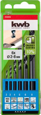 kwb 258806 HSS Metaal-spiraalboorset 6-delig 2 mm, 3 mm, 4 mm, 5 mm, 6 mm, 8 mm M2 DIN 338 Cilinderschacht 1 stuk(s) kwb 258806 HSS Metaal-spiraalboorset 6-delig 2 mm, 3 mm, 4 mm, 5 mm, 6 mm, 8 mm M2 DIN 338 Cilinderschacht 1 stuk(s)
