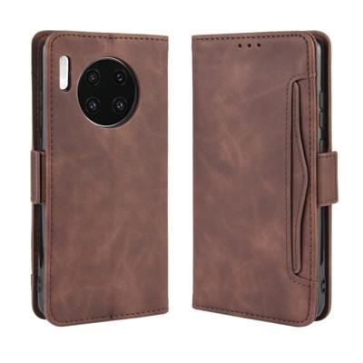 Portemonnee stijl huid voelen kalf patroon lederen draagtas voor Huawei mate 30 met aparte kaartsleuf (bruin)