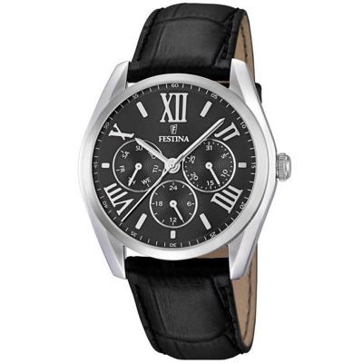 Horlogeband Festina F16752 / F16752-1 / F16752-2 Leder Zwart 22mm Horlogeband Festina F16752 / F16752-1 / F16752-2 Leder Zwart 22mm