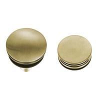Wiesbaden Knop/plug Badoverloop Inclusief Badvulfunctie Rond Geborsteld Messing Goud - thumbnail