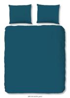 HIP Dekbedovertrek "uni dessin" - Petrol - (140x200/220 cm) - Katoen Satijn - thumbnail