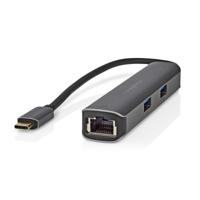 Nedis USB Multi-Port Adapter | USB 3.2 Gen 1 | USB-C Male | HDMI Female / RJ45 Female / 3x USB-A Female | 5 Gbps | 0.20 m | Rond | Verguld | PVC | - thumbnail