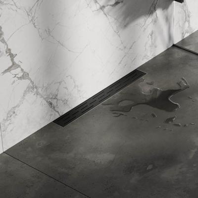 Douchegoot Brauer WallDrain Zwart Geborsteld Muur Montage 50x7 cm Inclusief Sifon Kunststof Standaard Rooster