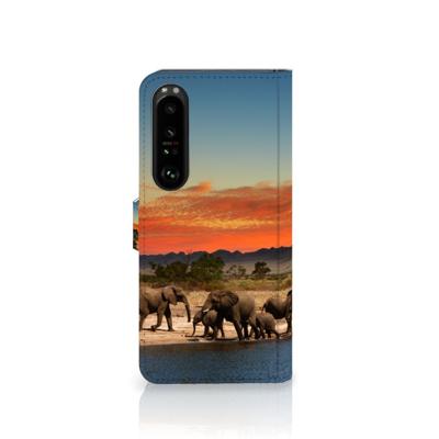 Sony Xperia 1 IV | Telefoonhoesje | Met pasjeshouder | Olifanten