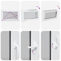 Kelderraam "RISOR" 100x70 cm draai-kiep DIN links antraciet - thumbnail