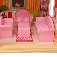VidaXL Poppenhuis 3 verdiepingen 60x30x90 cm hout - thumbnail
