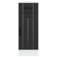 Keuken onderkast Lucca bewerkt hout zwart - thumbnail