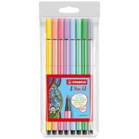 STABILO Pen 68 PastelParade viltstift, etui van 8 stuks in geassorteerde kleuren - thumbnail