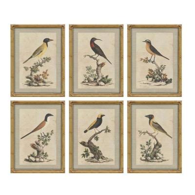 Schilderij Home ESPRIT Beige Vogel Shabby Chic 45 x 3 x 60 cm (6 Stuks) Schilderij Home ESPRIT Beige Vogel Shabby Chic 45 x 3 x 60 cm (6 Stuks)