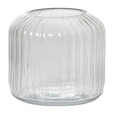 Windlicht ribbel klein - grijs - ø17.7x15.3 cm Windlicht ribbel klein - grijs - ø17.7x15.3 cm