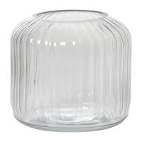 Windlicht ribbel klein - grijs - ø17.7x15.3 cm - thumbnail