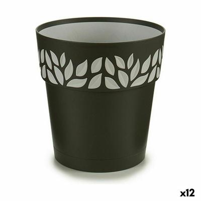 Zelfwaterende bloempot Stefanplast Cloe Antraciet Plastic 19 x 19 x 19 cm (12 Stuks)