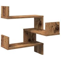 Hoekwandschap 40x40x49,5 cm bewerkt hout out houtkleurig - thumbnail