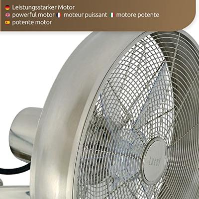 Lucci AIR BC Wandventilator 50 W (Ø x h) 410 mm x 460 mm Chroom Zwenkbaar