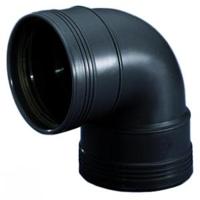 Wavin Bocht 88° 2x Manchet 125mm Zwart - Weerbestendige, Impactsterke Afvoer - thumbnail