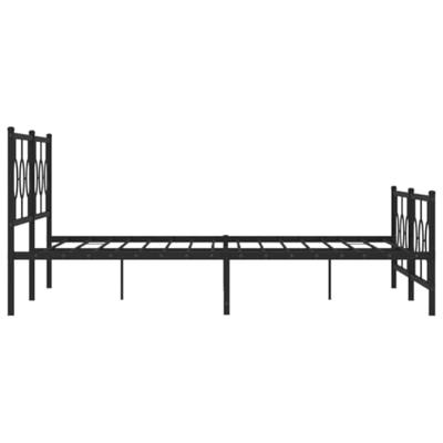 Bedframe met hoofd- en voeteneinde metaal zwart 200x200 cm Bedframe met hoofd- en voeteneinde metaal zwart 200x200 cm