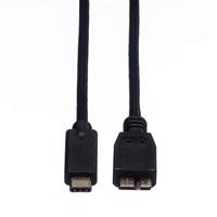 ROLINE USB 3.2 Gen 1 kabel, C-Micro B, ST/ST, zwart, 1 m - thumbnail