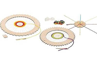 Goki houten weefgetouw rond en vlechtboem knutselset