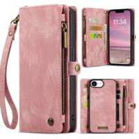 Caseme iPhone 16e hoesje - Vintage 2 in 1 portemonnee - Roze - thumbnail