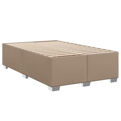 Boxspring met matras kunstleer cappuccinokleurig 120x190 cm
