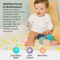 Mijn eerste educatieve kubussen - Babytolove meerkleurig pastel - thumbnail