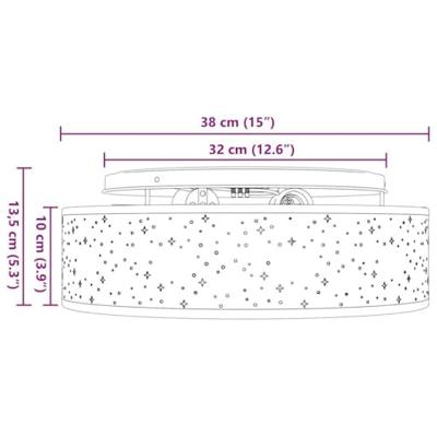VidaXL Plafonnière met schijnwerpers zwart 38 x 38 x 13,5 cm stof
