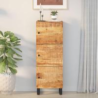 Hoge kast met 3 deuren 40x33x110 cm massief mangohout en ijzer - thumbnail