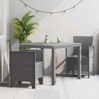 Tuin Eetset 3 pcs Lichtgrijs 100 x 100 x 73 cm Kunststof - thumbnail