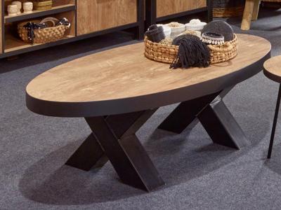 Ovale salontafel LOVELY 130 cm oranje teck