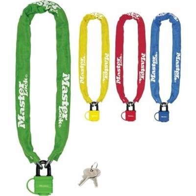 Masterlock Steel chain 90cm x Ø 6mm - padlock 40mm w/2 keysnylon sleeve - colour - 8390EURDPROCOL - thumbnail