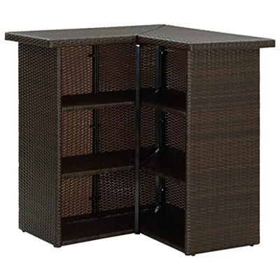 VidaXL Hoekbartafel 100x50x105 cm poly rattan bruin VidaXL Hoekbartafel 100x50x105 cm poly rattan bruin
