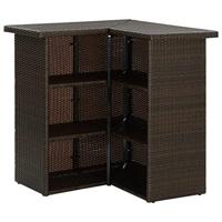 VidaXL Hoekbartafel 100x50x105 cm poly rattan bruin - thumbnail