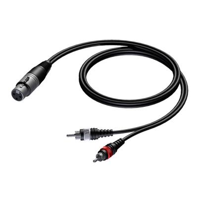 Procab CAB704 Basic XLR female - 2x RCA male 3.00 meter