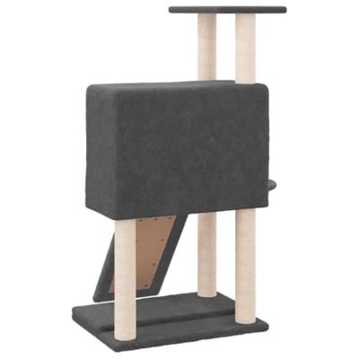 VidaXL Kattenmeubel met sisal krabpalen 96 cm donkergrijs