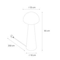 QAZQA Buiten vloerlamp zwart 65 cm - Mushroom - thumbnail