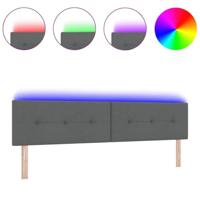 LED-hoofdbord met LED -striplichten Donkergrijs 200 cm Stof - thumbnail