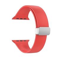 Siliconen bandje - Folding Buckle - Rood - Geschikt voor Apple Watch 44mm / 45mm / 46mm / 49mm - thumbnail