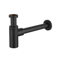 Wiesbaden Sifon Star Luxe Muurbuis met Roset 5/4" Mat-zwart - thumbnail